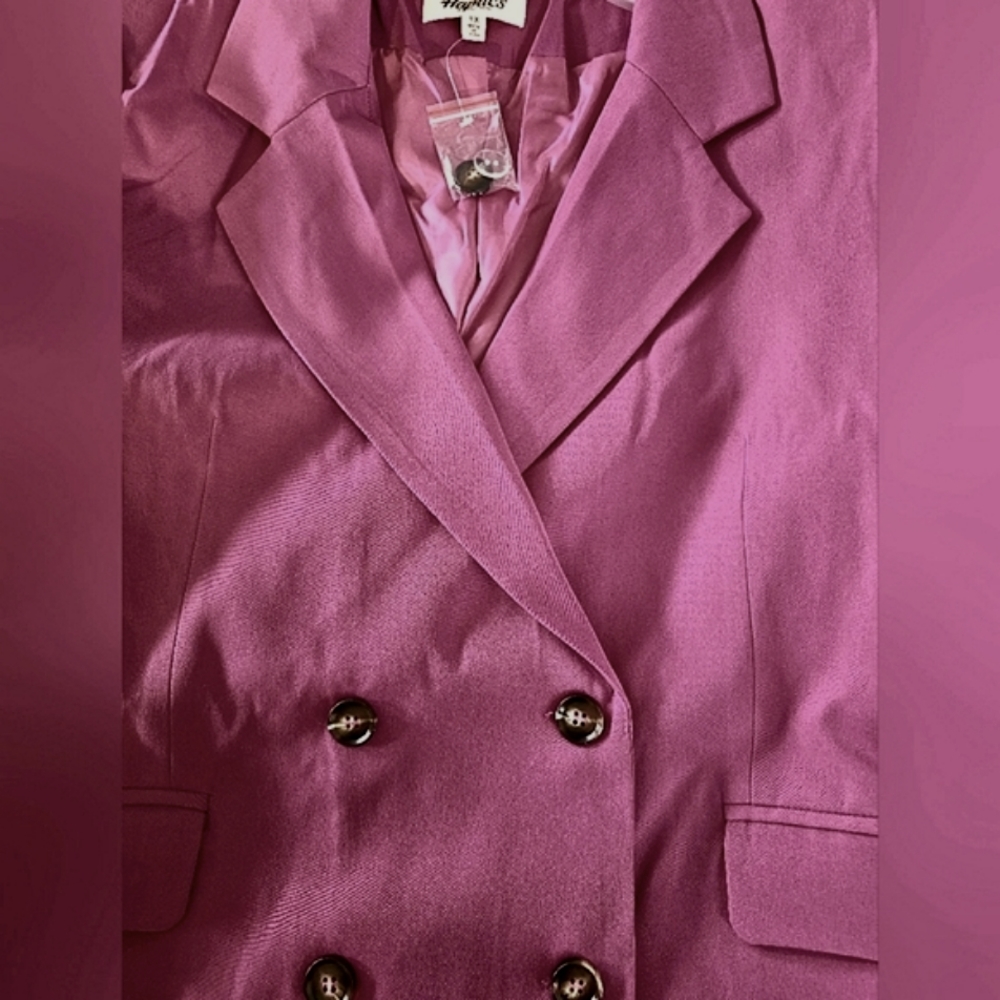 PLUS MAGENTA DOUBLE BUTTON DOWN POCKETED BLAZER
